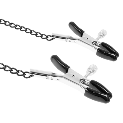 Detalhe do Anel de Gag FETISH SUBMISSIVE com Grampos de Mamilo em couro vegano, mostrando a corrente e os materiais.