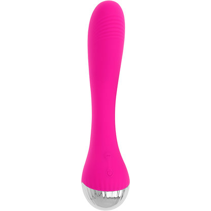 Close-up do Vibrador Flexível OHMAMA para Estimulação do Ponto G, mostrando o design curvado e material de silicone.