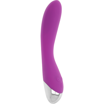OHMAMA Vibrador Curvo Ponto G 6 Modos e Velocidades Lilás 20,5 cm, mostrando seu design ergonômico e cor.