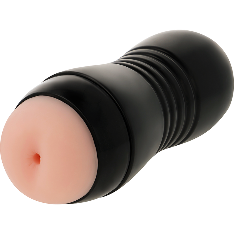Masturbador Masculino Vibratório Anal OHMAMA, detalhe da entrada e textura.