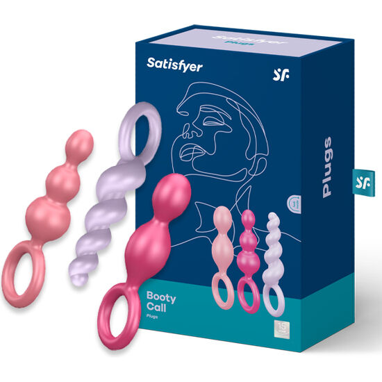 Satisfyer Conjunto de Plugs Anais 3 Peças Tricolor em silicone macio, ideal para exploração gradual.