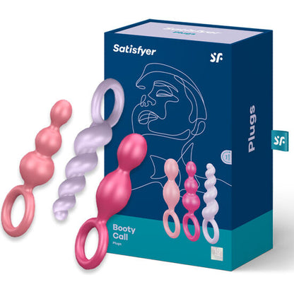 Satisfyer Conjunto de Plugs Anais 3 Peças Tricolor em silicone macio, ideal para exploração gradual.