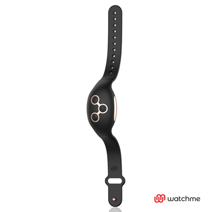 Close-up do Vibrador Rabbit ANNE'S DESIRE WatchMe Preto/Ouro, mostrando seu design elegante e textura em silicone médico.