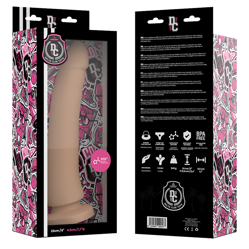 DELTA CLUB - JUGUETES MEDICOS DILDO SILICONA NATURAL 23 CM -O- 4.5 CM