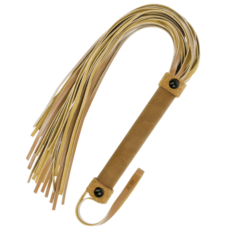 Chicote de Couro Vegano FETISH SUBMISSIVE ORIGEM para BDSM, exibindo design e textura