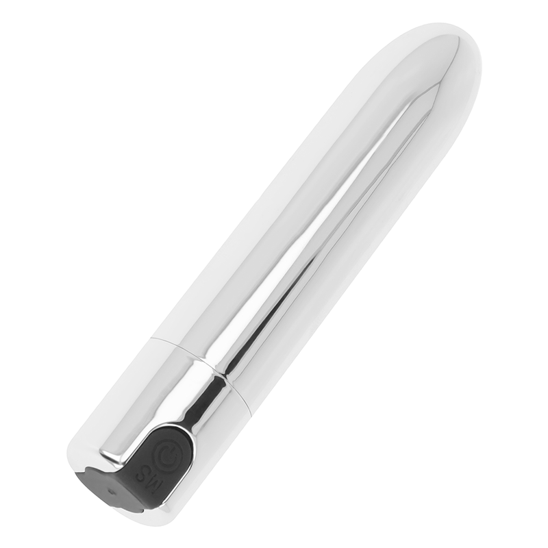 OHMAMA Bala Vibrante Prata Recarregável 9,5 cm, um estimulador compacto e potente para prazer discreto.