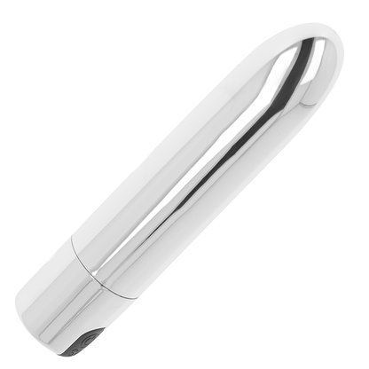 OHMAMA Bala Vibrante Prata Recarregável 9,5 cm, um estimulador compacto e potente para prazer discreto.