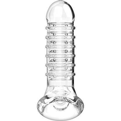 VIRILXL Extensão Peniana V15 Transparente, mostrando sua forma ergonômica e material macio