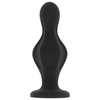 Close-up do Plug Anal de Silicone Ergonómico OHMAMA 12 CM com ventosa.