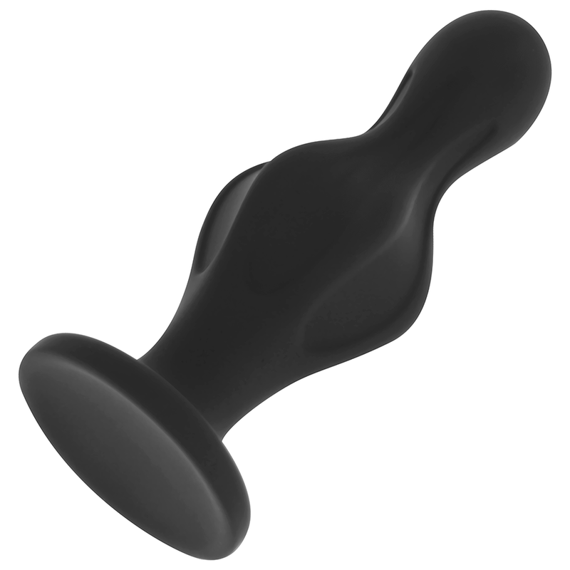 Close-up do Plug Anal de Silicone Ergonómico OHMAMA 12 CM com ventosa.