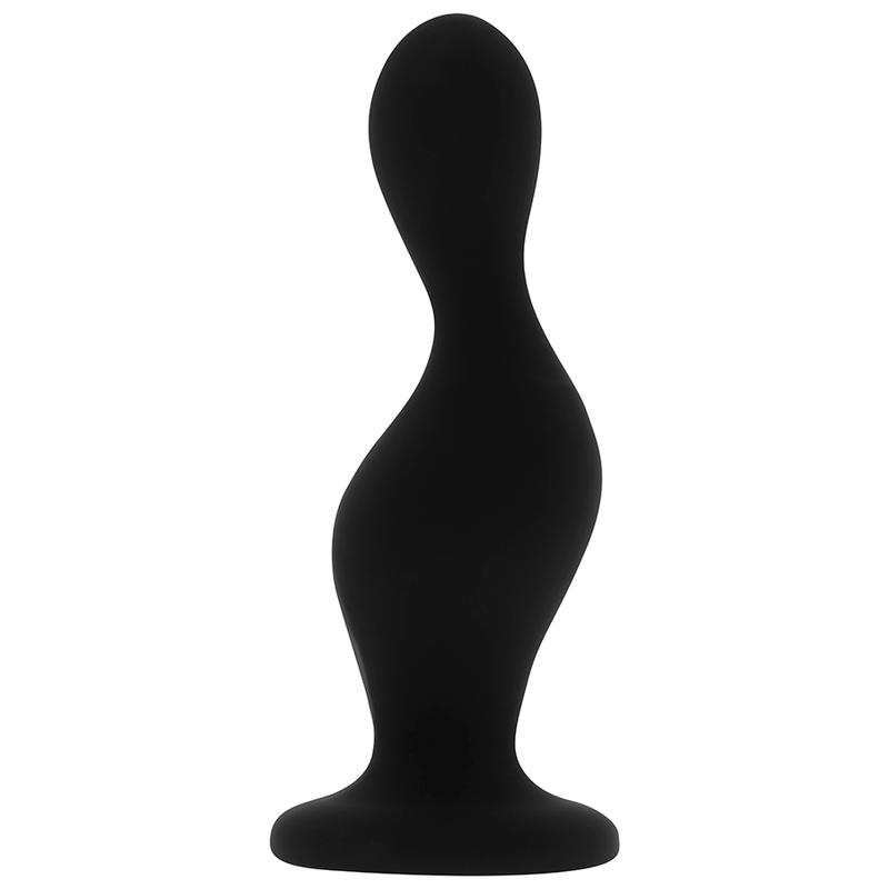 Plug anal de silicone OHMAMA P-Point de 12 cm, mostrando o design ergonómico e a ventosa na base.