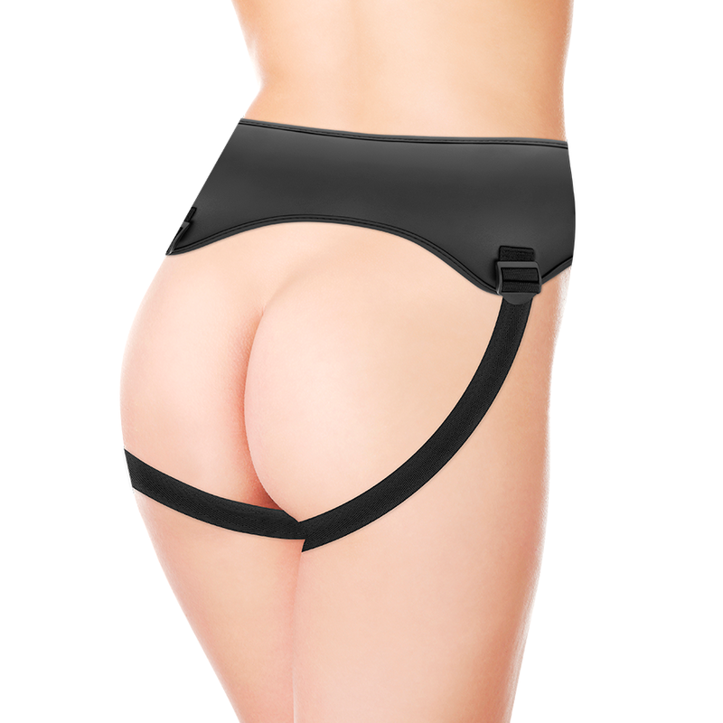 Close-up do CYBER SILICOCK Conjunto Strap-on Master Ben de Silicone com Controle Remoto.