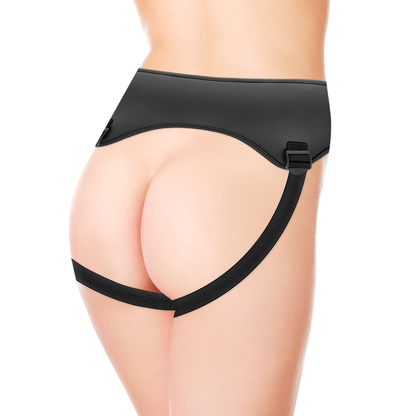 Close-up do CYBER SILICOCK Conjunto Strap-on Master Ben de Silicone com Controle Remoto.