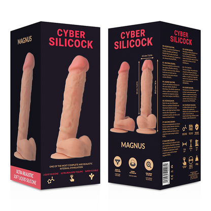 Close-up of the CYBER SILICOCK Dildo Silicone Líquido Ultra Realista 20.5 cm showing its natural shape and texture.