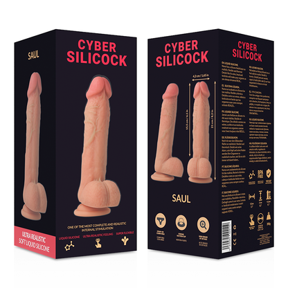 CYBER SILICOCK Dildo Realista Saul de Silicone Líquido com 21 cm