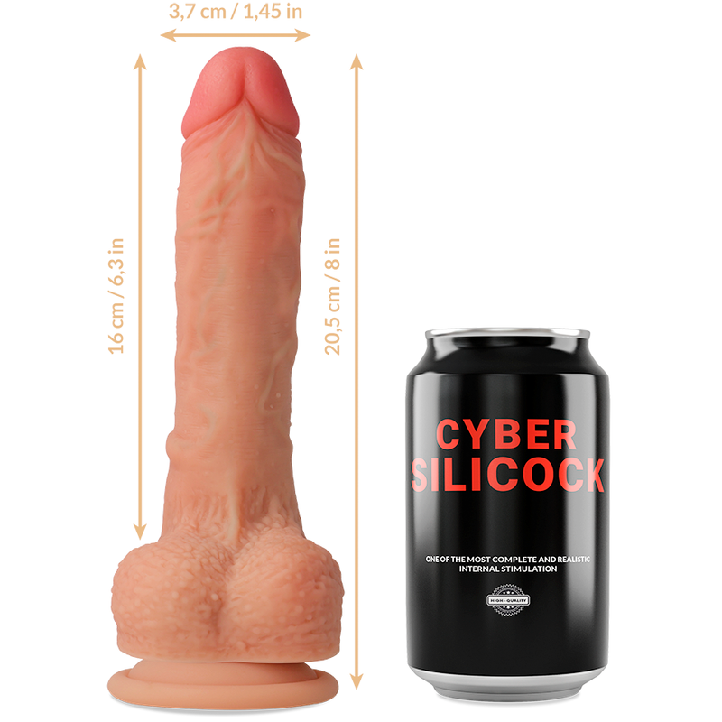CYBER SILICOCK Dildo Strap-On Connor de silicone líquido com arnês e anéis
