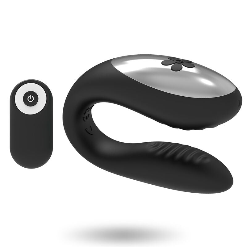 Close-up do vibrador BRILLY GLAM para casais com controle remoto, destacando seu design ergonômico e acabamento em silicone.