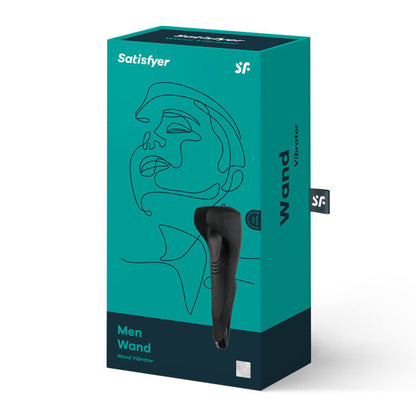 Close-up do masturbador Satisfyer Men Wand, mostrando seu design alado e textura de silicone.