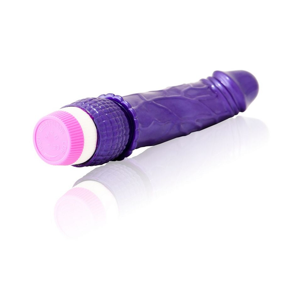 Baile Vibrador Realista Waves of Pleasure 23cm Roxo, com textura suave e forma ergonómica.
