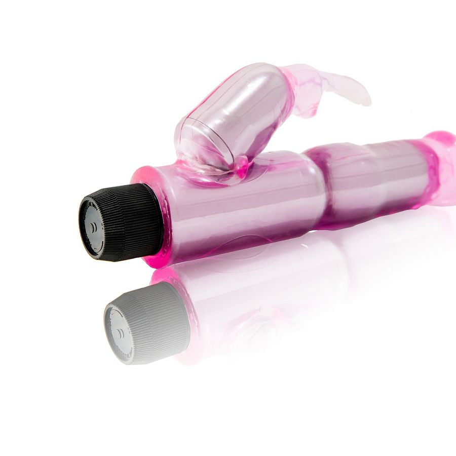 BAILE Vibrador Realista com Estimulador Ajustável Rosa, mostrando seu design ergonômico e textura suave.