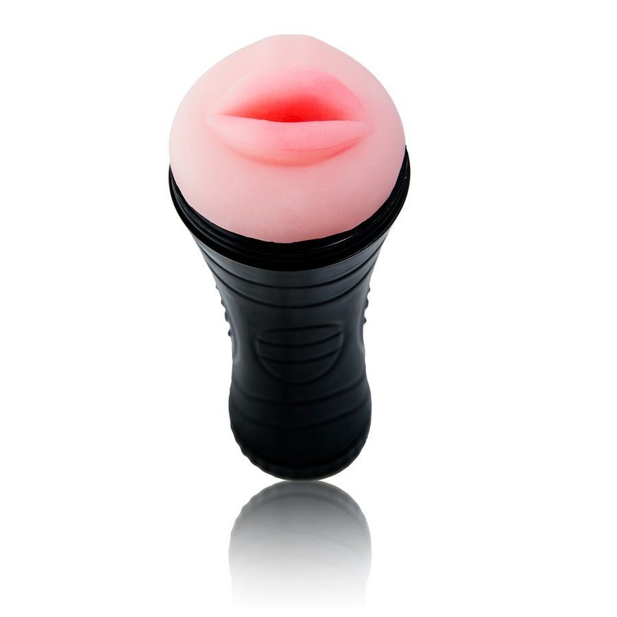 Close-up do Masturbador Masculino BAILE Boca Sensual Pure Skin, mostrando a textura realista e o design.