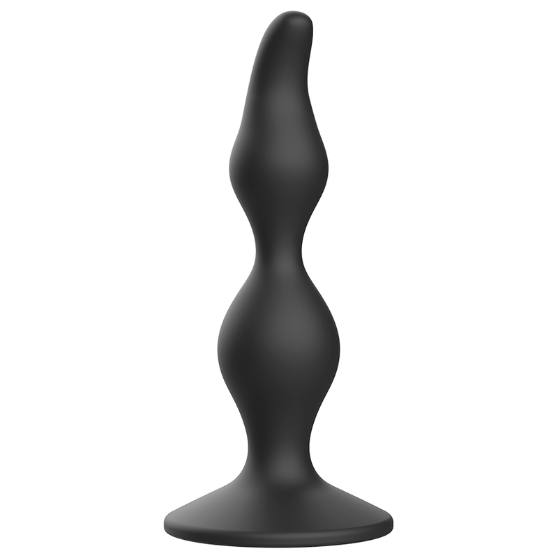 Close-up do Plug Anal ADDICTED TOYS de silicone preto 12cm, mostrando o seu design cónico e base segura.